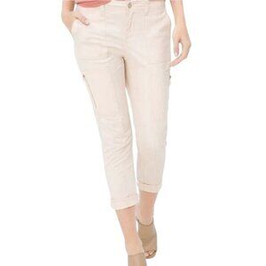 WHBM The Slim Crop Utility Pants in Pale Pink Size 4 Streetwear Casual
